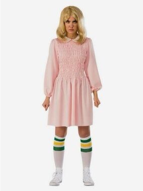 Stranger Things Eleven’s Pink Smocked Long-Sleeve Dress costume